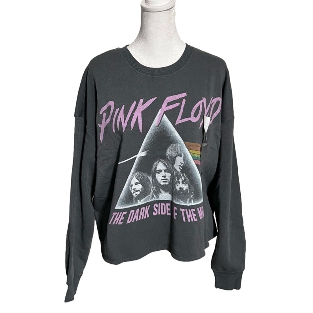 Pink Floyd Dark Side Of The Moon Grayson Threads Women Crop Pullover Sz L or XL - Picture 2 of 14